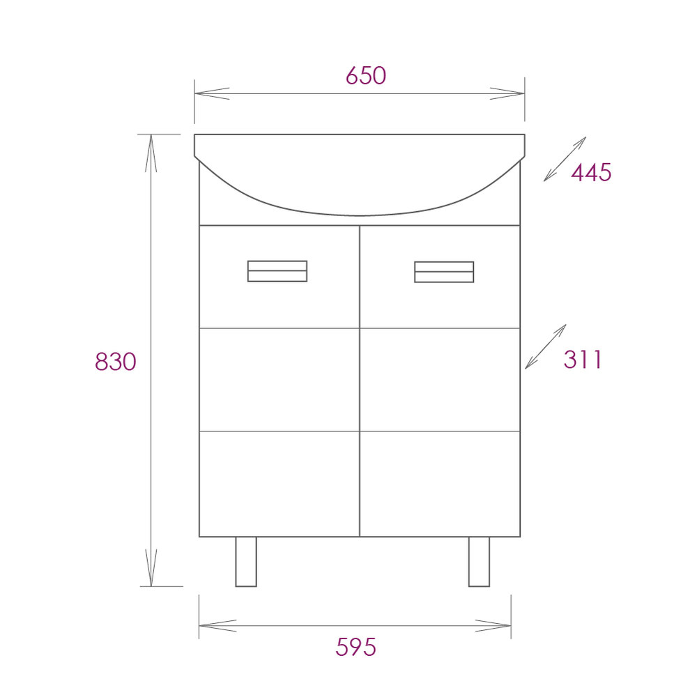 Тумба 65 см БАЛТИКА с умывальником — изображение 7