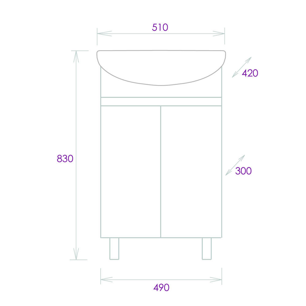 Тумба 50 см Милтон с умывальником Уют-50 — изображение 6