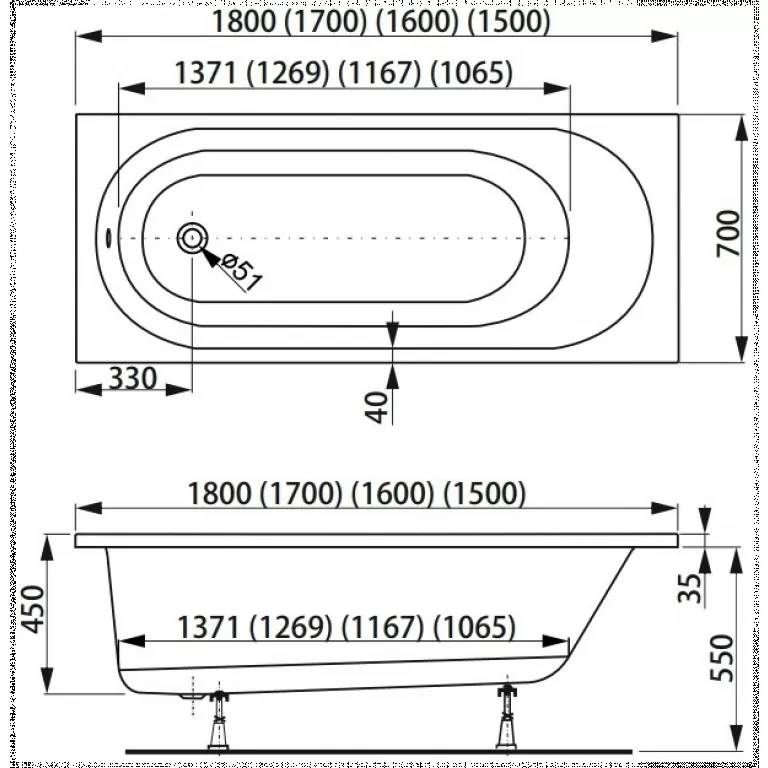 Ванна 175×70 см акриловая Kasandra VAGNERPLAST/Чехия — изображение 2