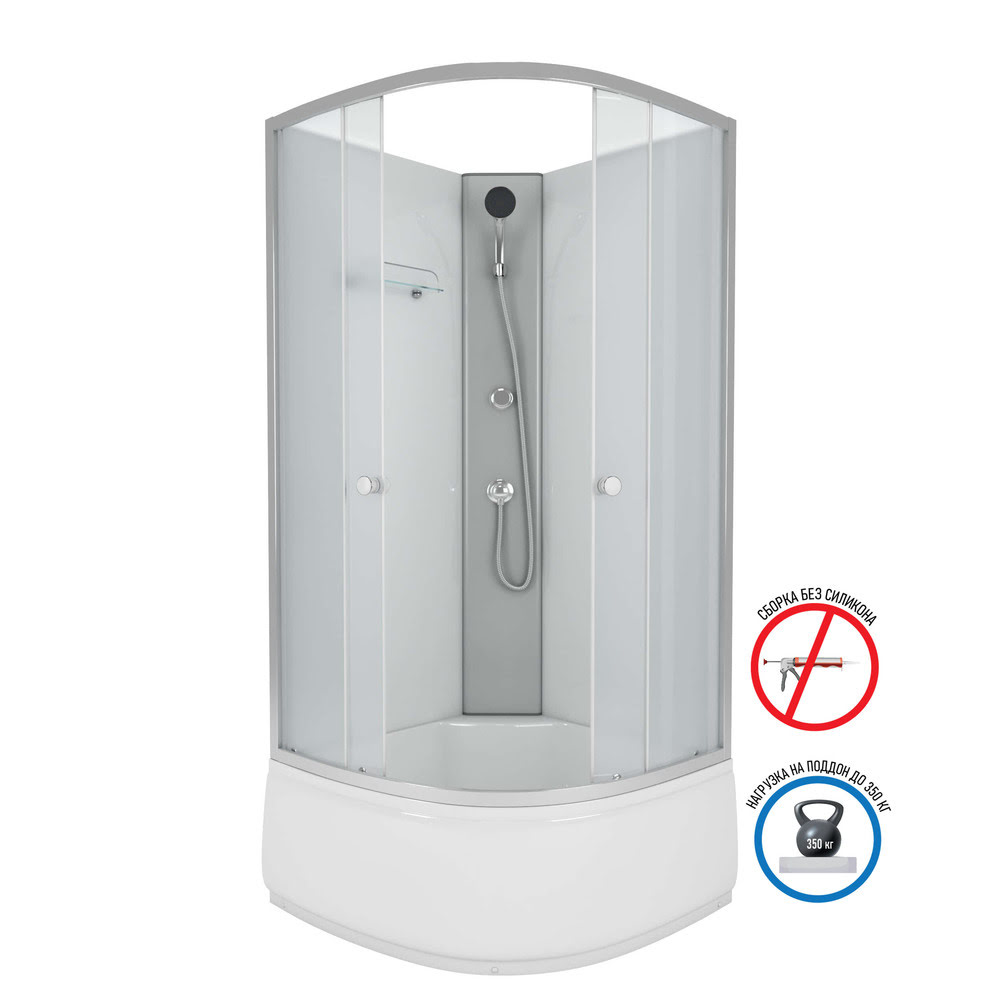 Душевая кабина 90×90 см NIAGARA Eco E90/40/MT/BK Без Крыши — изображение 13
