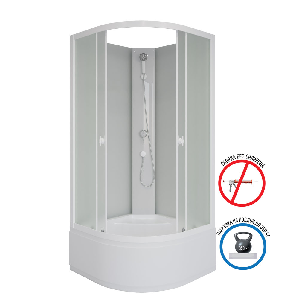Душевая кабина 90×90 см NIAGARA Promo P90/40/MT/BK без крыши — изображение 5