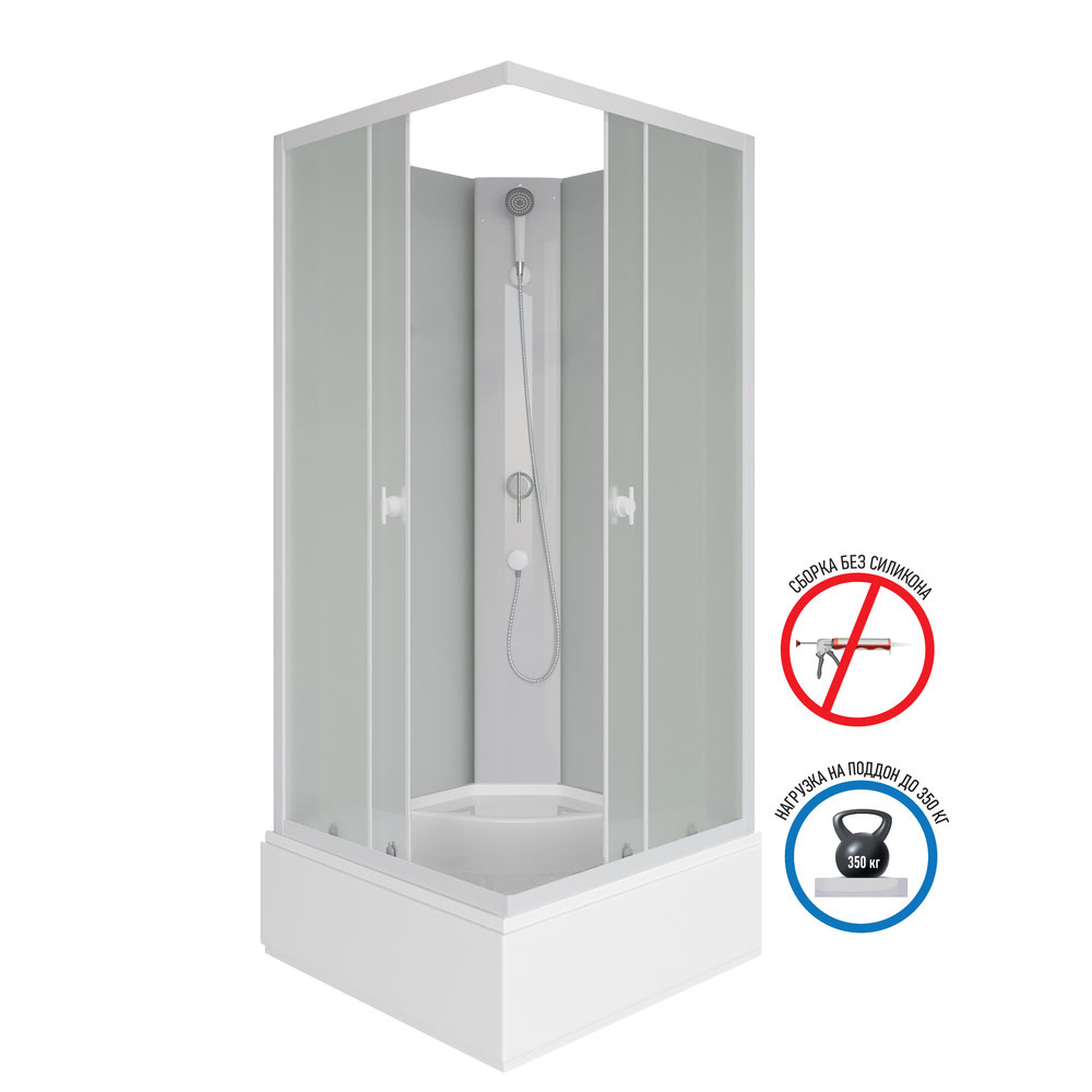 Душевая кабина 80×80 см NIAGARA Promo P80/26Q/MT/BK без крыши — изображение 5